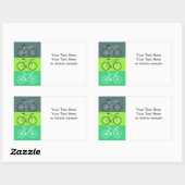 Sticker Rectangulaire 3 vélos verts (Feuille)