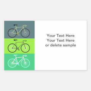 Sticker Rectangulaire 3 vélos verts