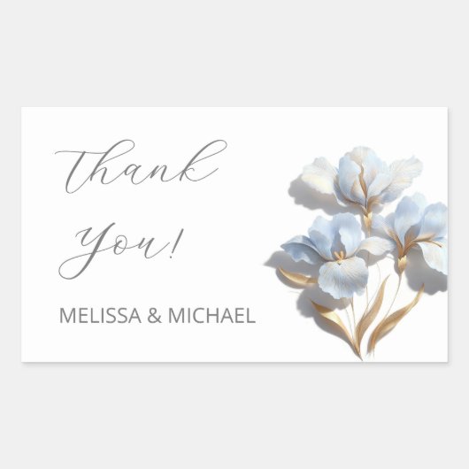 Sticker Rectangulaire 3D Flower Stylized Lily Thank You (Devant)
