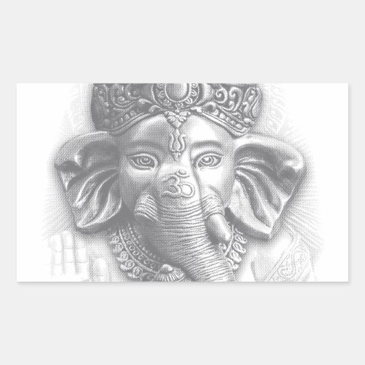 Sticker Rectangulaire 3d Lord Ganesha - Om (Devant)