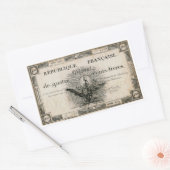 Sticker Rectangulaire 400 Livres Révolution française Assignat Note banc (Enveloppe)