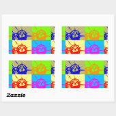 Sticker Rectangulaire 4 Couleur Pop Art Lady Liberty (Feuille)