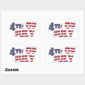 Sticker Rectangulaire 4 juillet (Feuille)