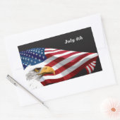 Sticker Rectangulaire 4 juillet American Flag and Eagle (Enveloppe)