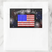 Sticker Rectangulaire 4 juillet Fête - Drapeau américain (Sac)