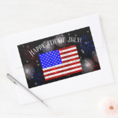 Sticker Rectangulaire 4 juillet Fête - Drapeau américain (Enveloppe)