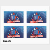 Sticker Rectangulaire 4 juillet heureux (Feuille)