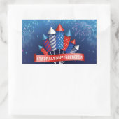 Sticker Rectangulaire 4 juillet heureux (Sac)