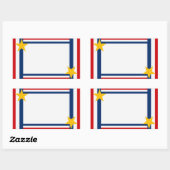 Sticker Rectangulaire 4 juillet patriotique (Feuille)