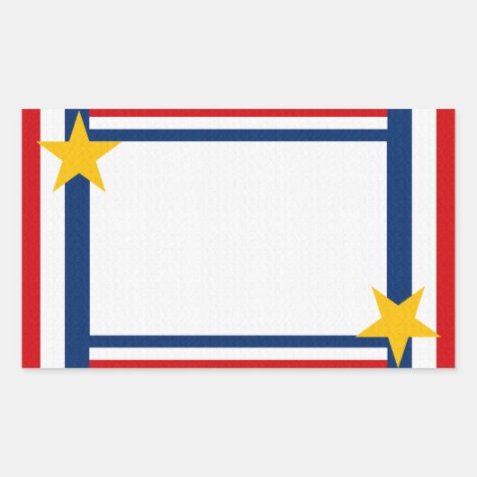 Sticker Rectangulaire 4 juillet patriotique (Devant)