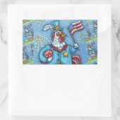 Sticker Rectangulaire 4 juillet ROOSTER, FUNNY PATRIOTIC POULET (Sac)