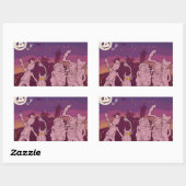 Sticker Rectangulaire 4 Petits monstres - Musique nocturne (Feuille)