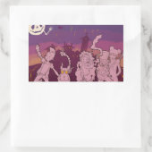 Sticker Rectangulaire 4 Petits monstres - Musique nocturne (Sac)