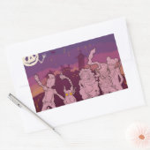 Sticker Rectangulaire 4 Petits monstres - Musique nocturne (Enveloppe)