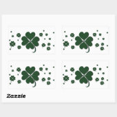 Sticker Rectangulaire 4 Shamrock de trèfle de la feuille St. Patrick's D (Feuille)