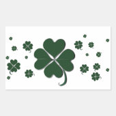 Sticker Rectangulaire 4 Shamrock de trèfle de la feuille St. Patrick's D (Devant)