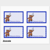 Sticker Rectangulaire 4e anniversaire Dancing Bear Scrapbook (Feuille)
