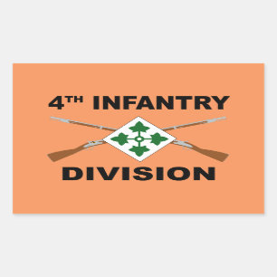 Sticker Rectangulaire 4e Division d'infanterie - fusils croisés - avec t