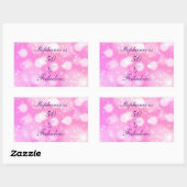 Sticker Rectangulaire 50 Et Fabuleux Anniversaire Rose Rose Purple Glitt (Feuille)