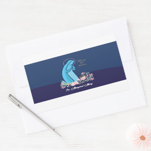 Sticker Rectangulaire 50e anniversaire de la vie religieuse Nun Fleur ro