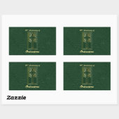 Sticker Rectangulaire 50e anniversaire de l'ordination Regarder en cuir  (Feuille)