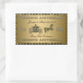 Sticker Rectangulaire 50e anniversaire Mariage-Mariage Horse & Carriage (Sac)