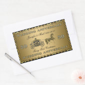 Sticker Rectangulaire 50e anniversaire Mariage-Mariage Horse & Carriage (Enveloppe)