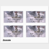 Sticker Rectangulaire 50e personnalisation Nom de l'ordre Anniversaire C (Feuille)