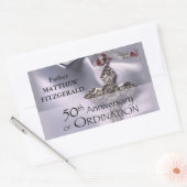 Sticker Rectangulaire 50e personnalisation Nom de l'ordre Anniversaire C (Enveloppe)