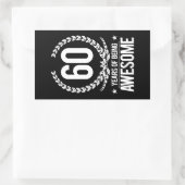 Sticker Rectangulaire 60e anniversaire (60 ans d'être génial) (Sac)