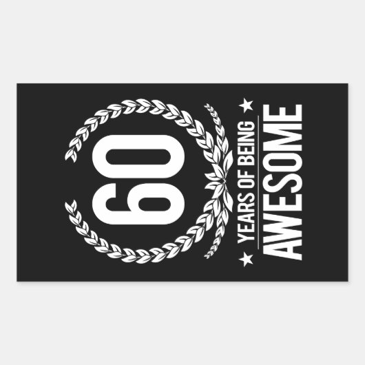 Sticker Rectangulaire 60e anniversaire (60 ans d'être génial) (Devant)