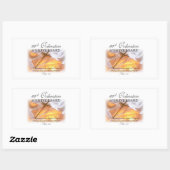 Sticker Rectangulaire 60e anniversaire d'ordination, bougie croisée (Feuille)