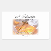 Sticker Rectangulaire 60e anniversaire d'ordination, bougie croisée (Devant)