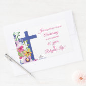 Sticker Rectangulaire 60e Anniversaire, Nun, Religious Life Cross (Enveloppe)