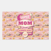 Sticker Rectangulaire 70's Retro Vegas Style Super Maman toujours occupé (Devant)