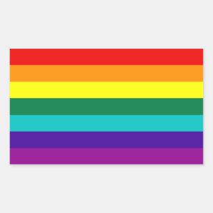 Sticker Rectangulaire 7 bandes Stick Gay pride arc-en-ciel