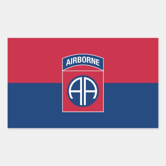 Sticker Rectangulaire 82e division aérienne Flag Military Vétéran (Devant)