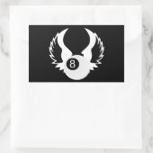 Sticker Rectangulaire 8 Balle avec ailes (Sac)
