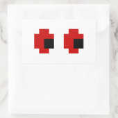 Sticker Rectangulaire 8 bits Éffrayants yeux rouges (Sac)