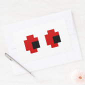 Sticker Rectangulaire 8 bits Éffrayants yeux rouges (Enveloppe)