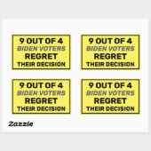 Sticker Rectangulaire 9 Électeurs De Biden Sur 4 Regrettent Leur Signatu (Feuille)