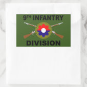 Sticker Rectangulaire 9e Division d'infanterie - fusils croisés - avec t (Sac)