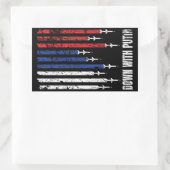 Sticker Rectangulaire A bas Poutine contre la paix Ukraine (Sac)