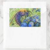 Sticker Rectangulaire A Bee & Forget-me-not Flowers (Sac)