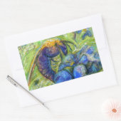 Sticker Rectangulaire A Bee & Forget-me-not Flowers (Enveloppe)