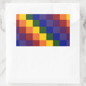 Sticker Rectangulaire à damiers arc-en-ciel (Sac)