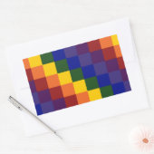 Sticker Rectangulaire à damiers arc-en-ciel (Enveloppe)