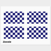Sticker Rectangulaire à damiers Marine et Blanc (Feuille)