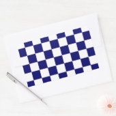 Sticker Rectangulaire à damiers Marine et Blanc (Enveloppe)