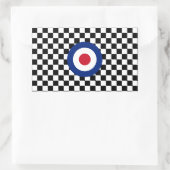 Sticker Rectangulaire à damiers Mood cible de course noire (Sac)